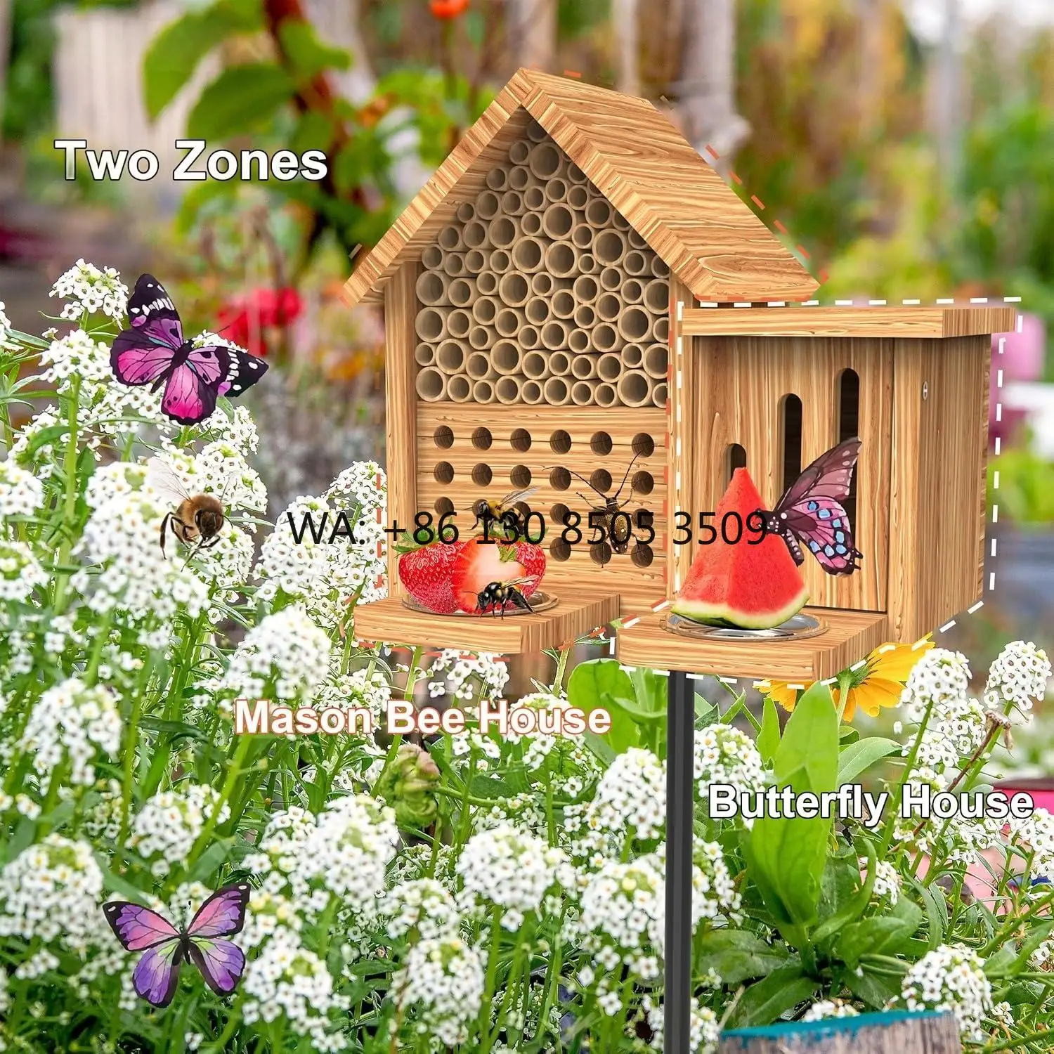 Insect Hotel Wood - Su Geçirmez Böcek Oteli Doğal El