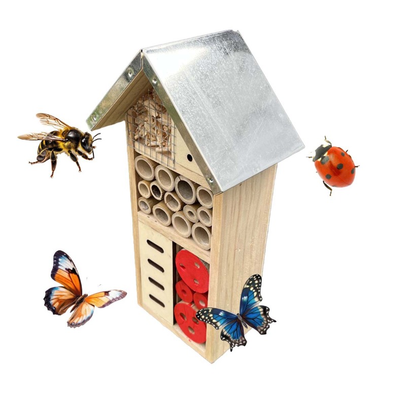 Insect Hotel Wood - Böcek Evi Ahşap Böcek Otel Doğal