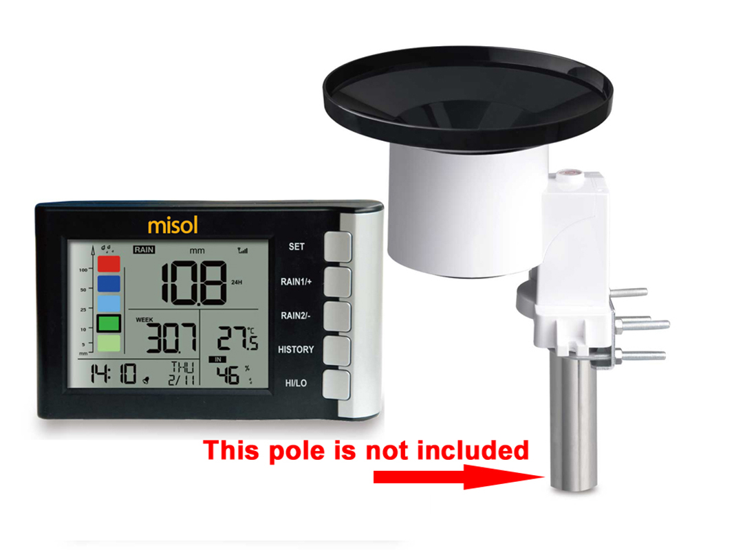 Misol Sıcaklık Nem Ölçer, Yağm - Rain Gauge Digital incelemesi ve fiyatı